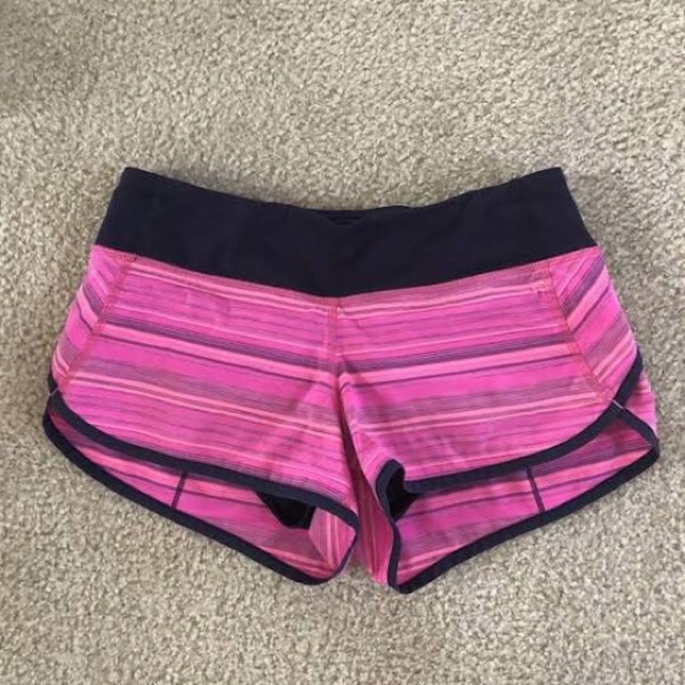 Lululemon pink striped Speed short